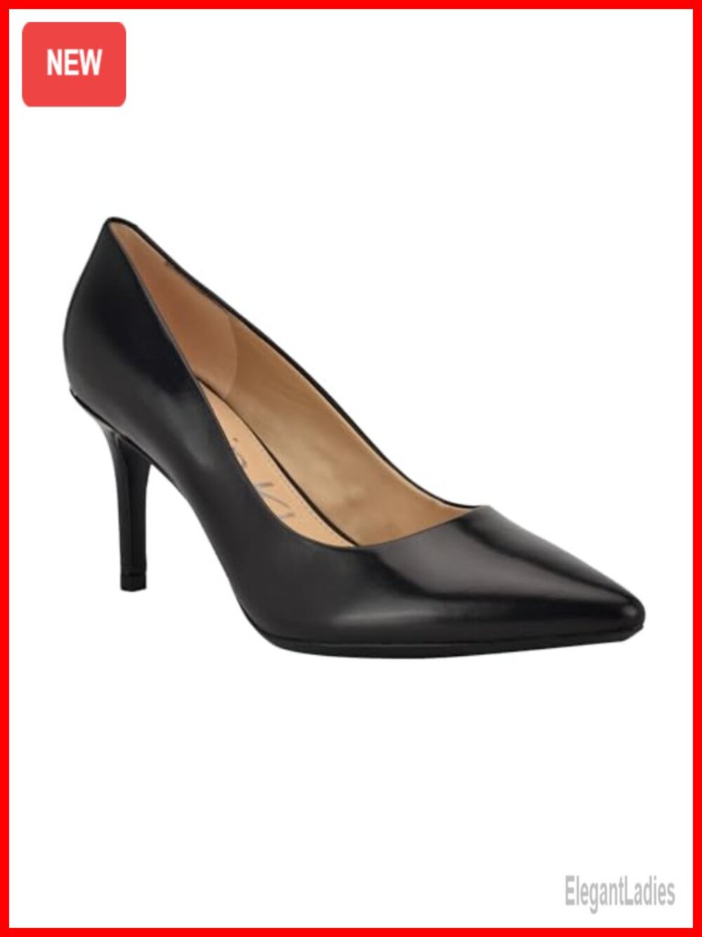 Pointy Toe Slip-On Stiletto Heel Leather Pumps Evening Party